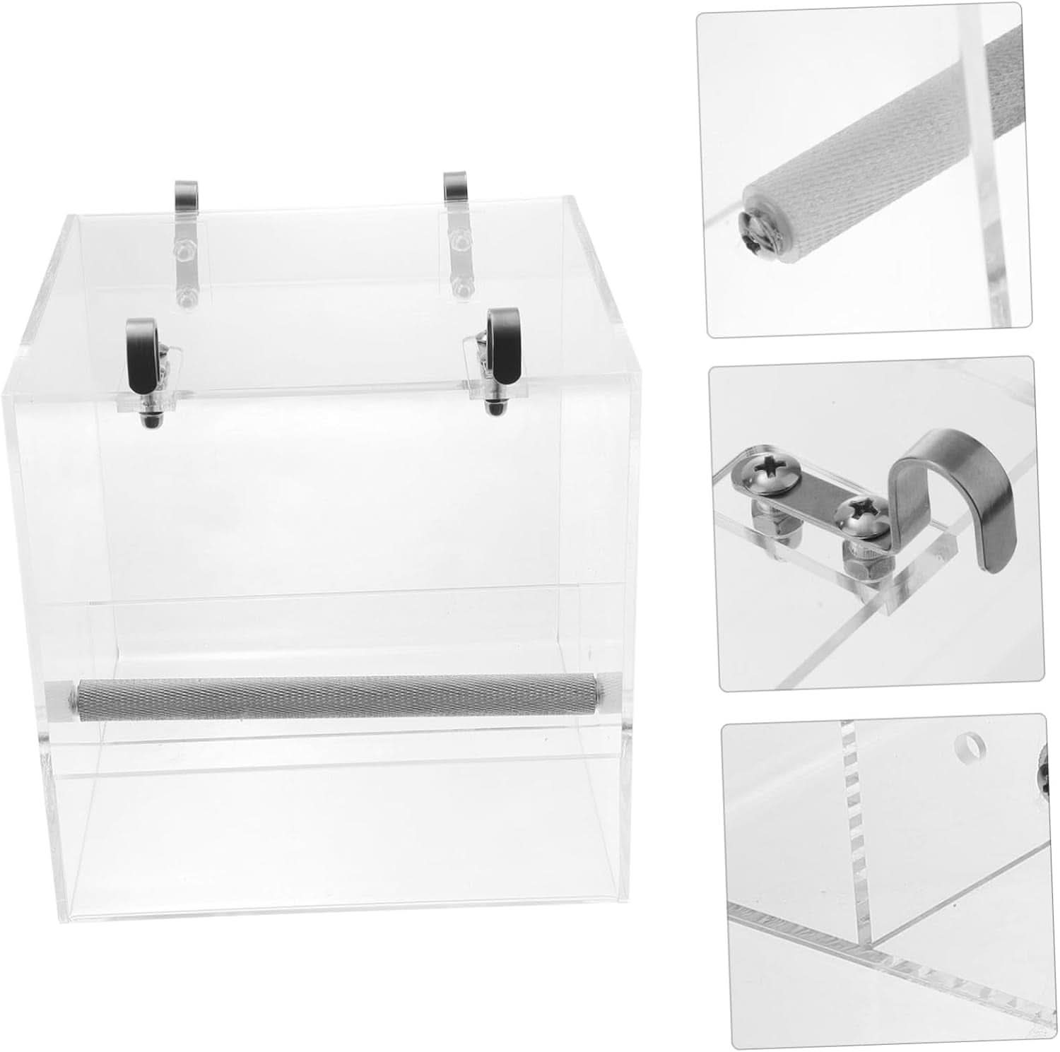 No-Mess Bird Feeder with Hooks - Premium Cage Accessories for Parrots, Parakeets, Canaries, Cockatiels, and Finches