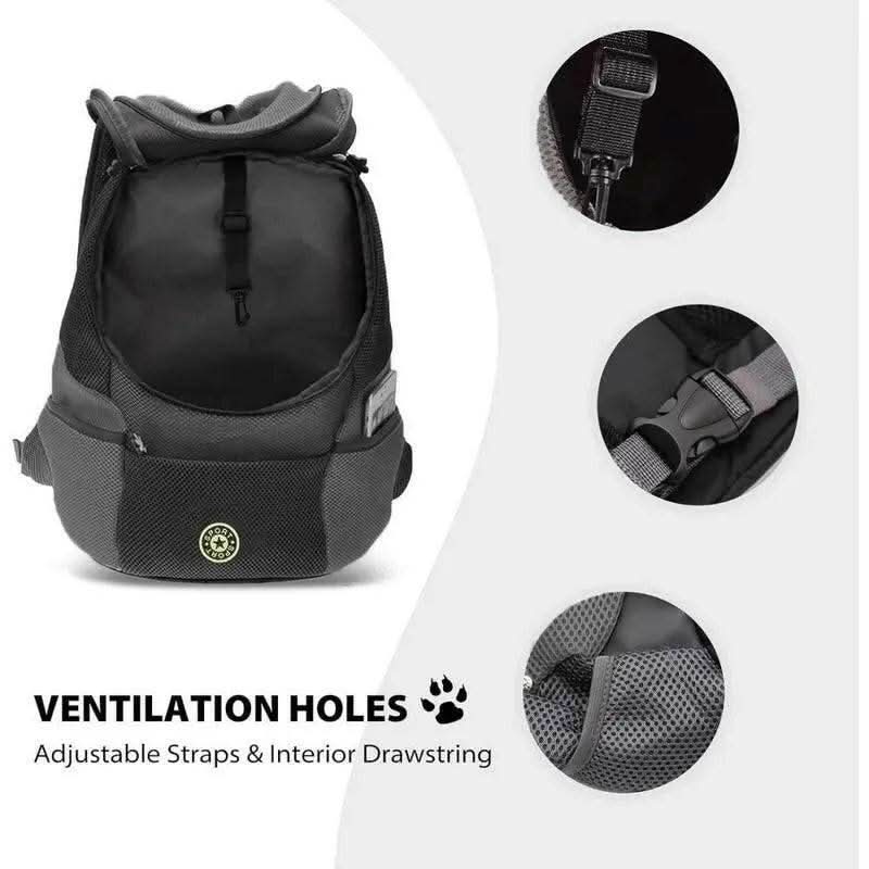 Pet Dog Carrier Backpack, Adjustable Breathable Dog Carrying Backpack with Safety Straps for Hiking, Dog & Cat Accessories for Hiking Camping Travel
