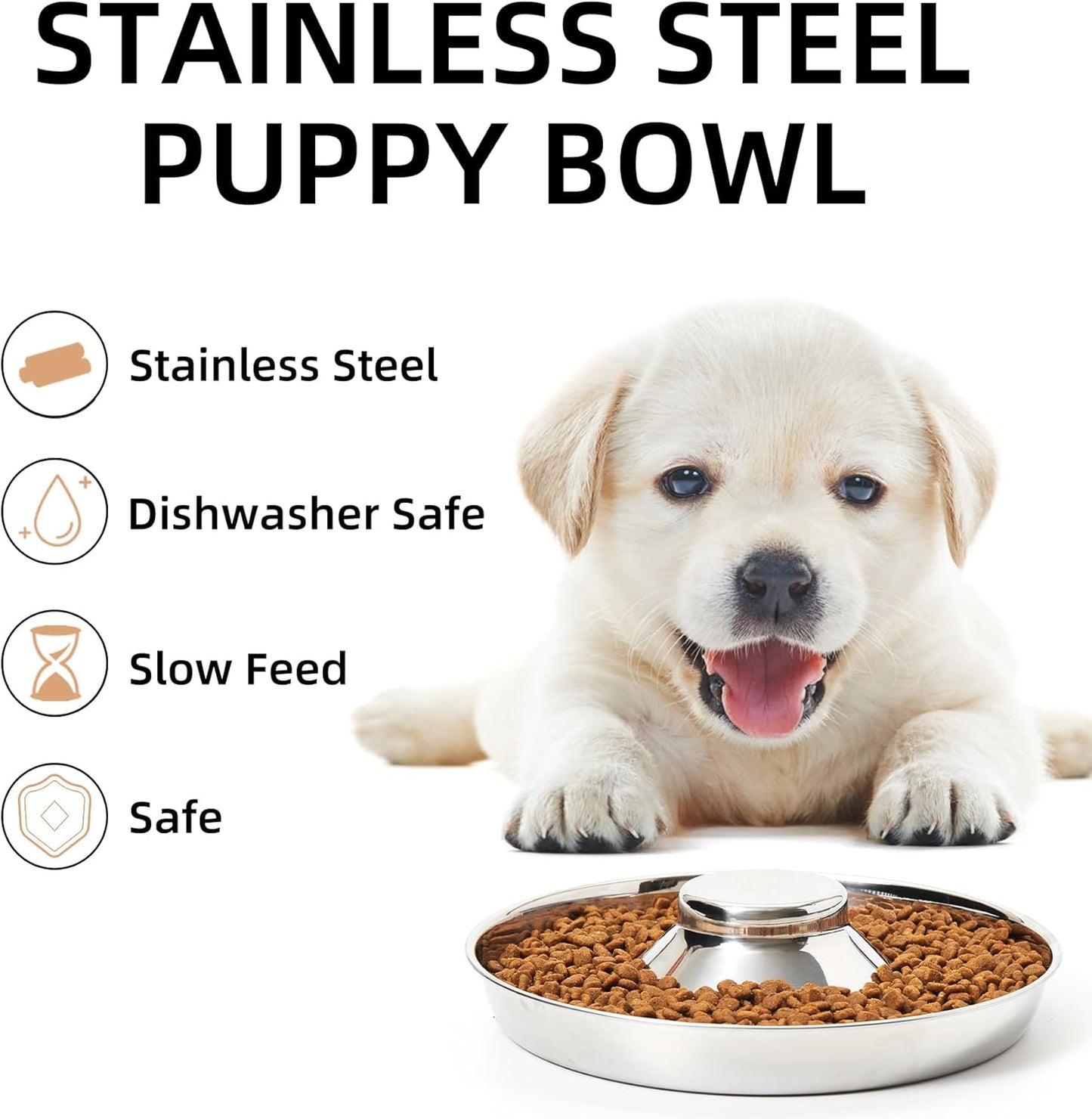 Stainless Steel Dog Bowls Set of 2 - Food and Water Feeders for Small, Medium, and Large Dogs