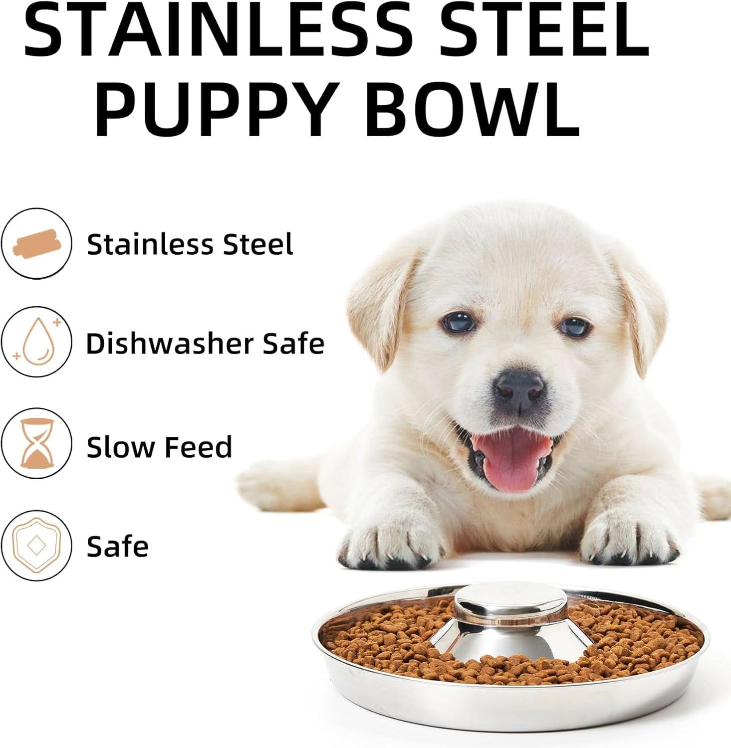 Stainless Steel Dog Bowls Set of 2 - Food and Water Feeders for Small, Medium, and Large Dogs