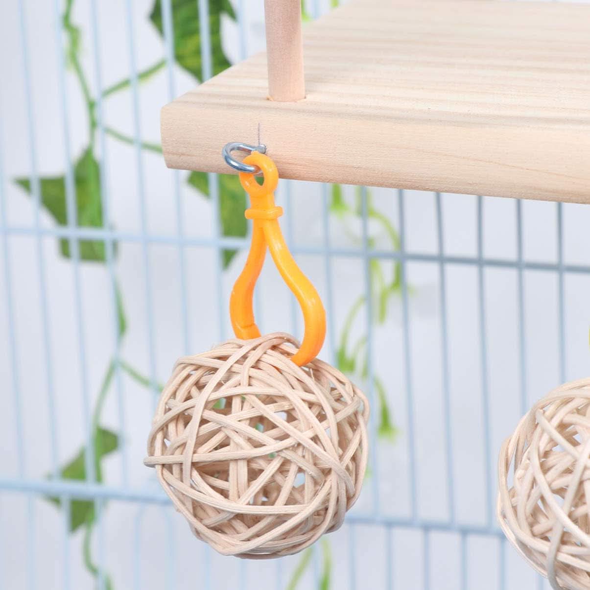 Wooden Bird Perches and Play Gym for Parrots and Small Pets - Includes Swing, Rattan Ball, and Ferris Wheel Ladder for Training and Enrichment