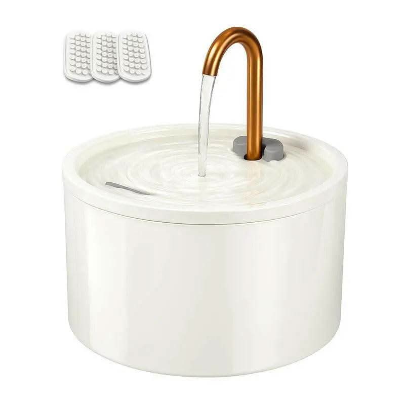 DOOOB Matte Black Ultra-Quiet Cat Water Fountain | 2.1L + 6-Layer Filter + Copper Spout + Night Light