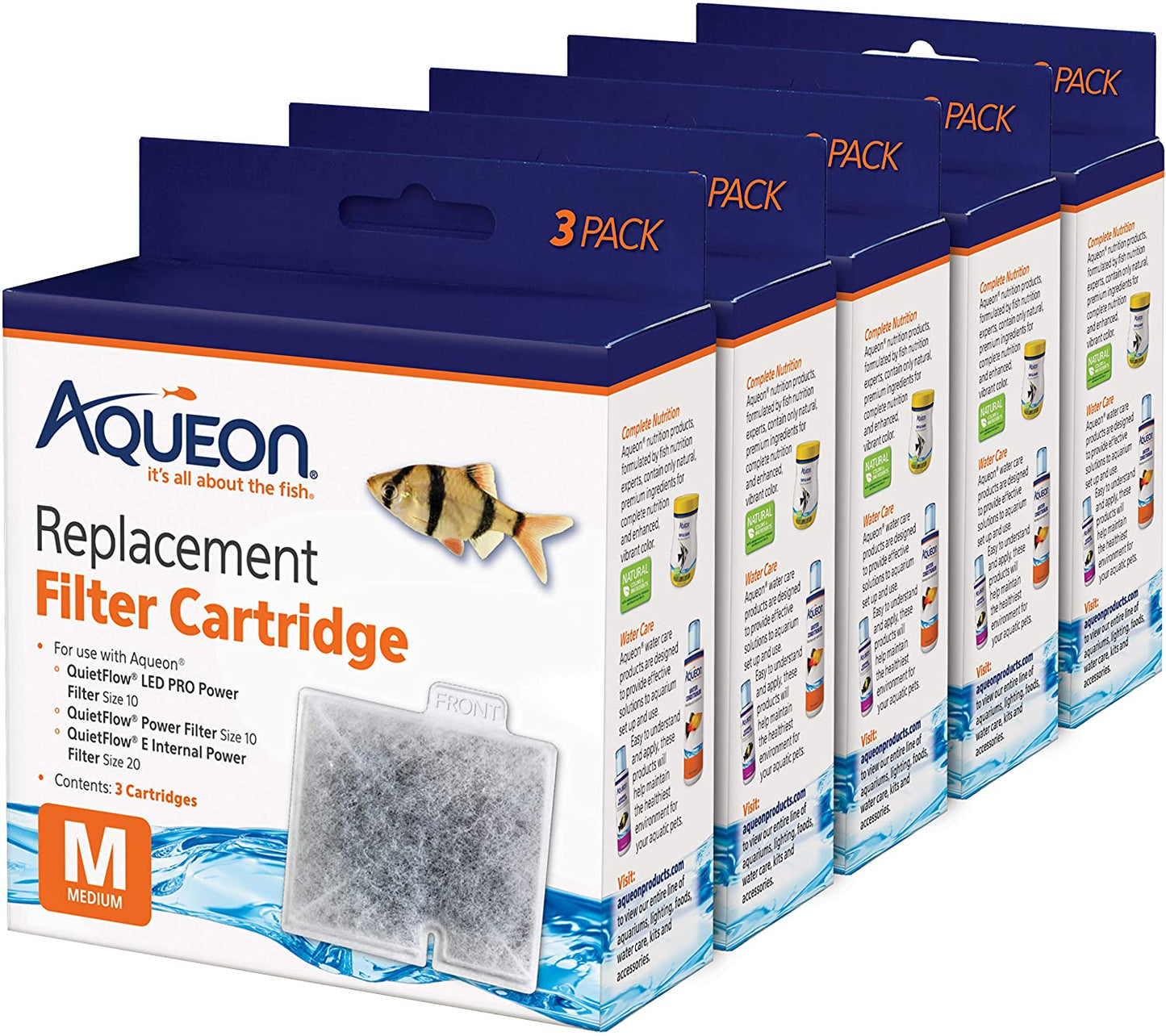 Medium Replacement Filter Cartridges for Aquariums - 15 Pack