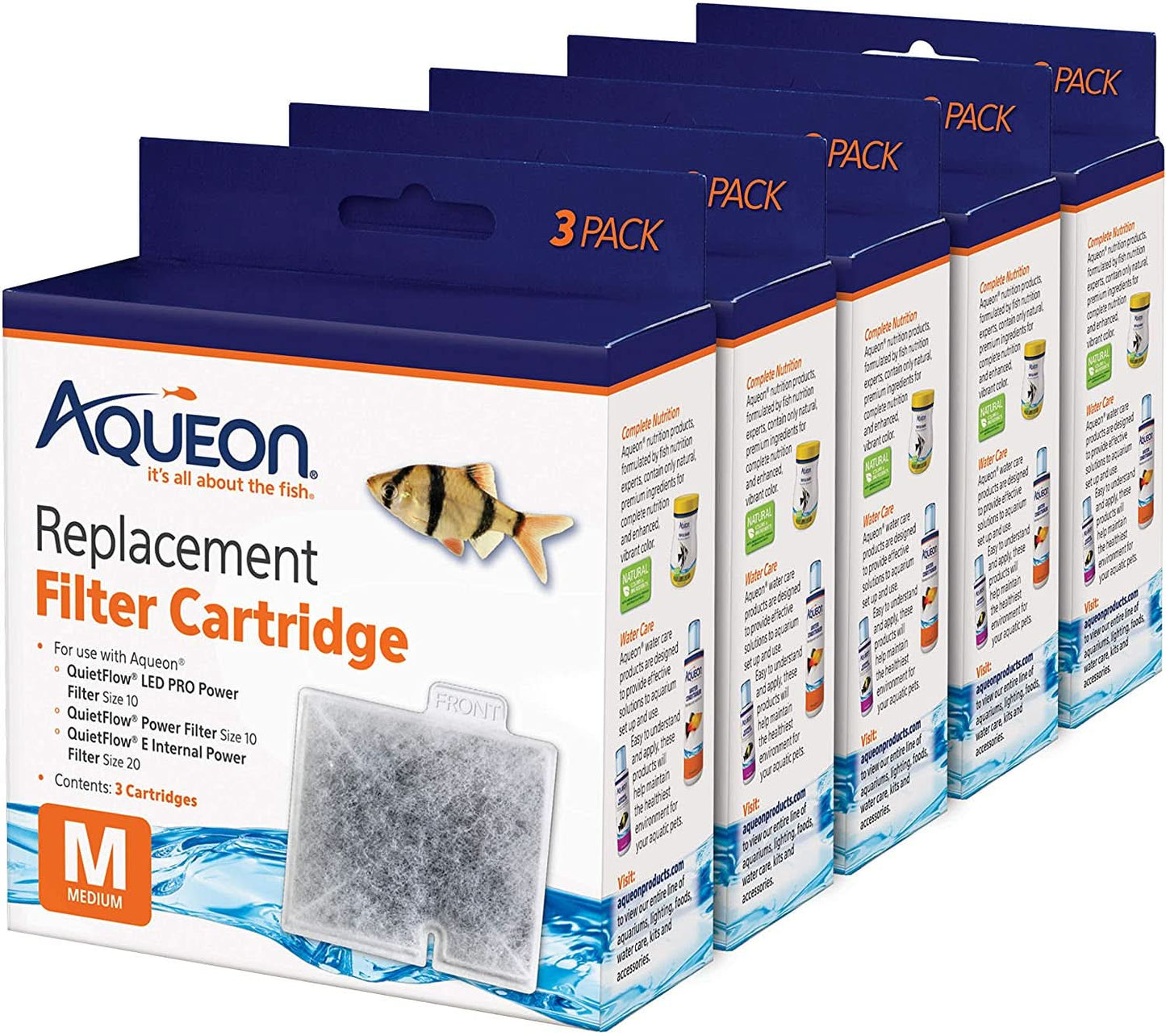 Medium Replacement Filter Cartridges for Aquariums - 15 Pack