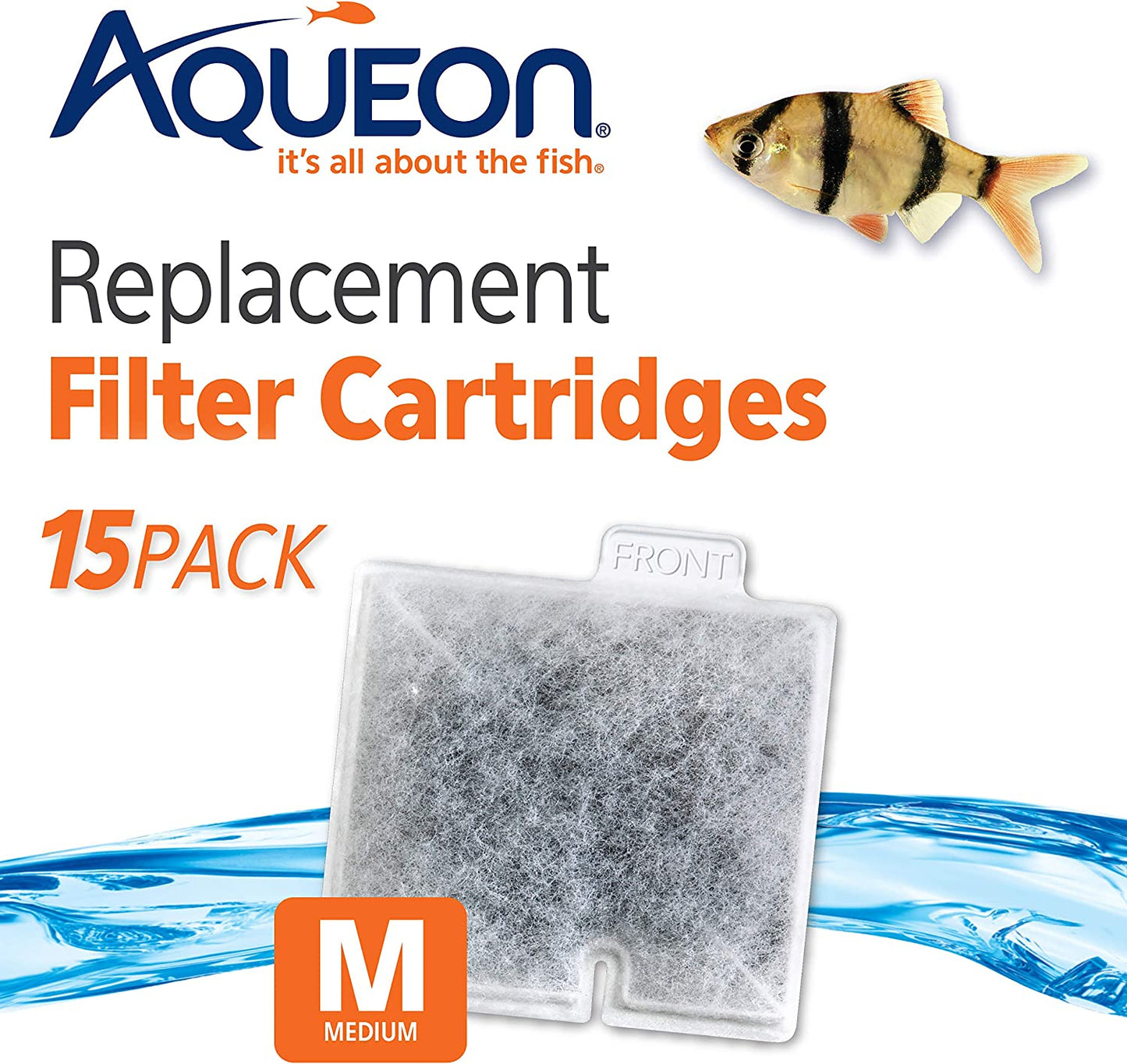 Medium Replacement Filter Cartridges for Aquariums - 15 Pack