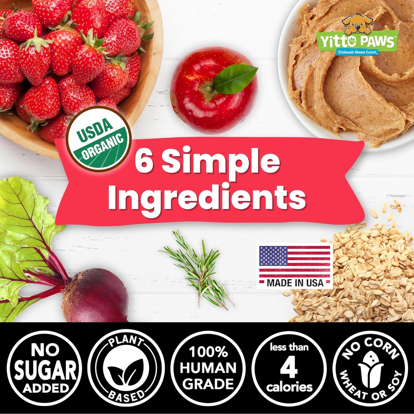 Delicious Organic Mini Dog Training Treats – Crunchy Vegan Biscuits with Strawberry & Peanut Butter – Perfect for Small Dogs and Puppies (8 Oz)