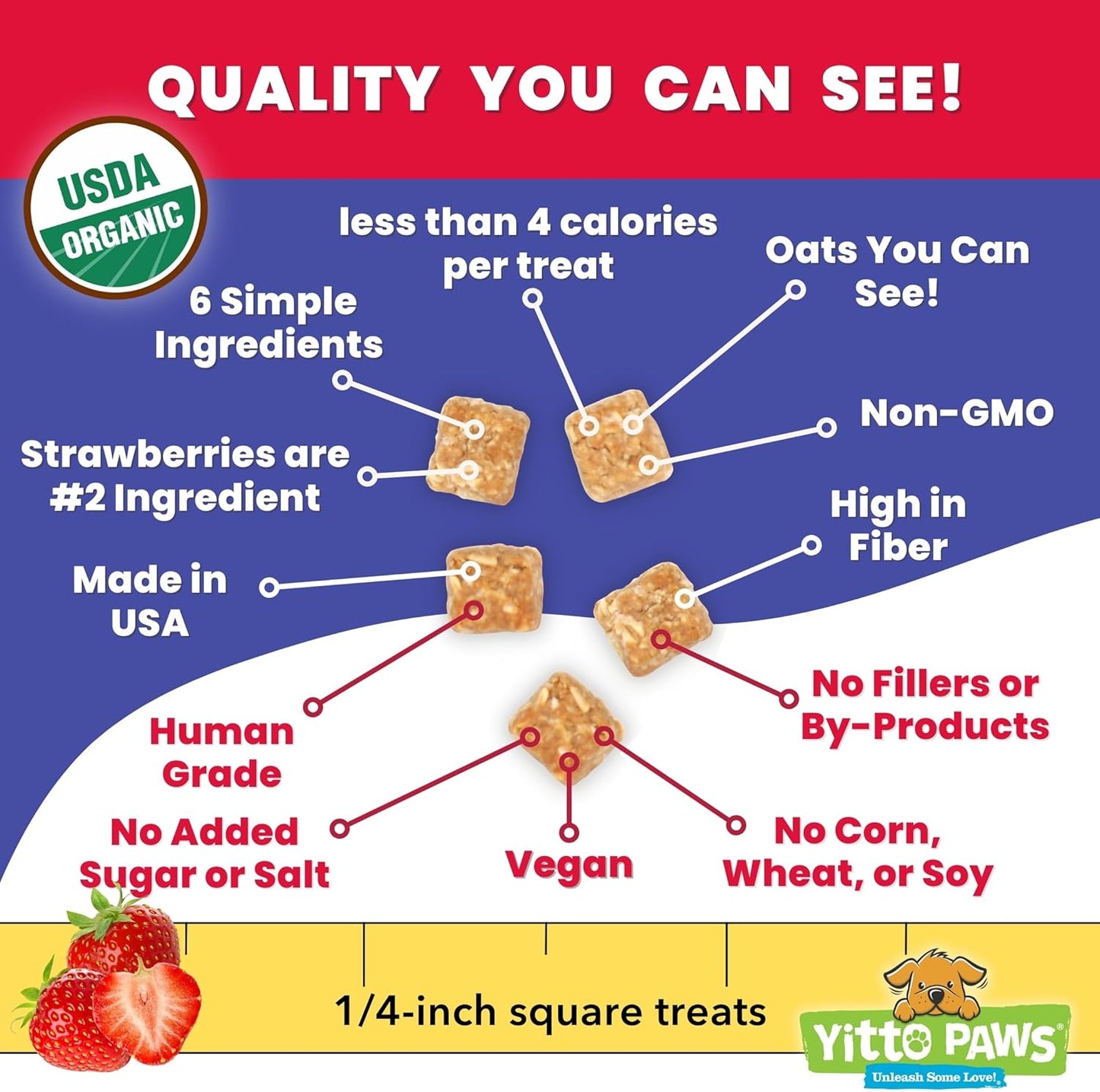 Delicious Organic Mini Dog Training Treats – Crunchy Vegan Biscuits with Strawberry & Peanut Butter – Perfect for Small Dogs and Puppies (8 Oz)