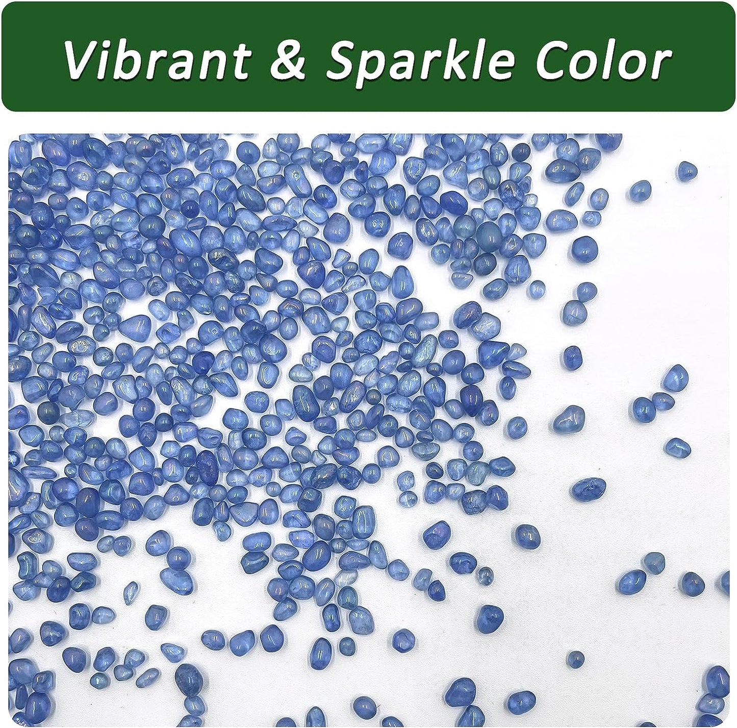 2.2 lbs Premium Small Aquarium Substrate Gravel - Polished Smooth Vibrant Blue Sea Glass for Fish Tanks, Decorative Stones, Fairy Gardens, and Potted Plants