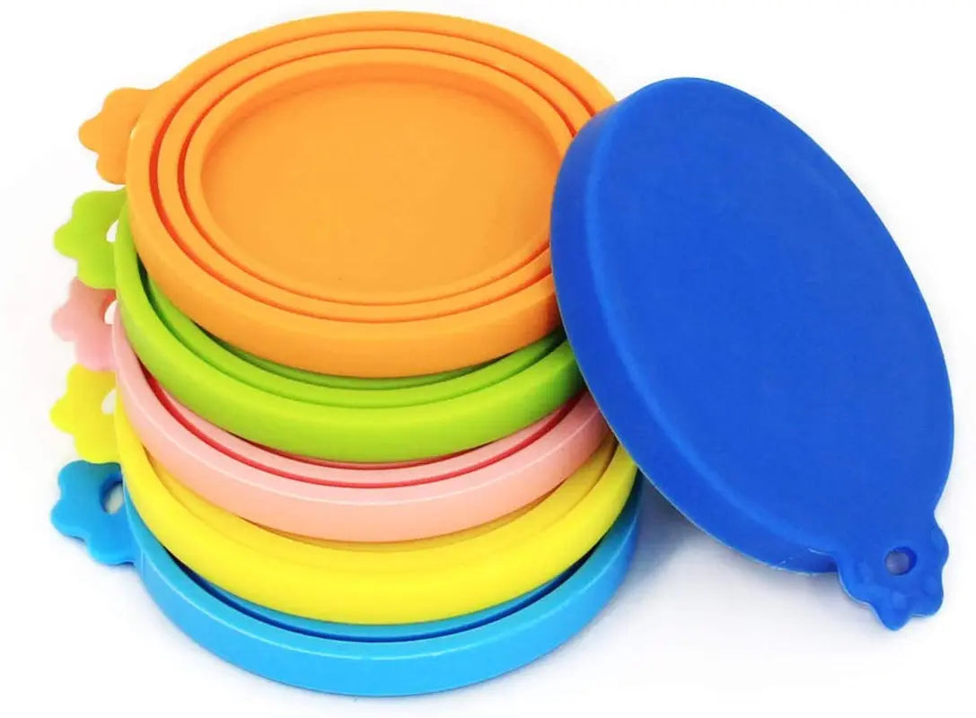 Silicone Pet Food Can Covers - 6 Pack Universal Lids for Standard Size Cans