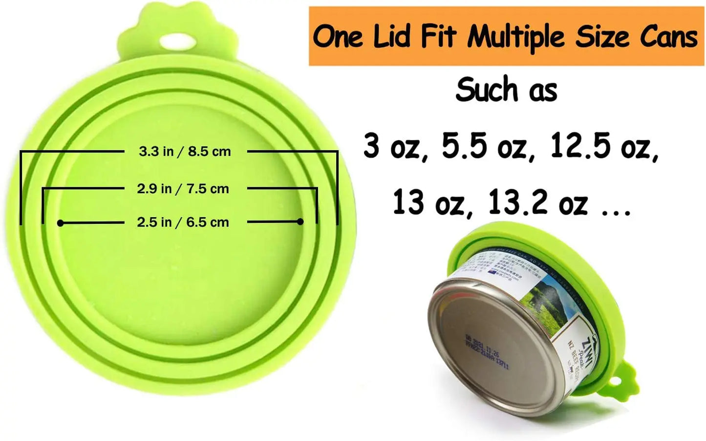 Silicone Pet Food Can Covers - 6 Pack Universal Lids for Standard Size Cans