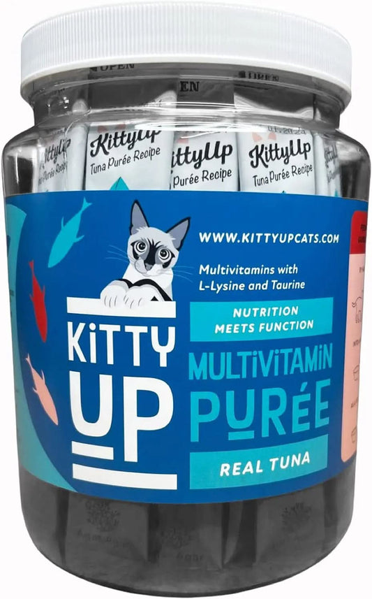 Lickable Cat Treats - Real Tuna Multivitamin Puree with Lysine & Taurine for Indoor Cats | Grain-Free Squeeze Tube (50 Count)