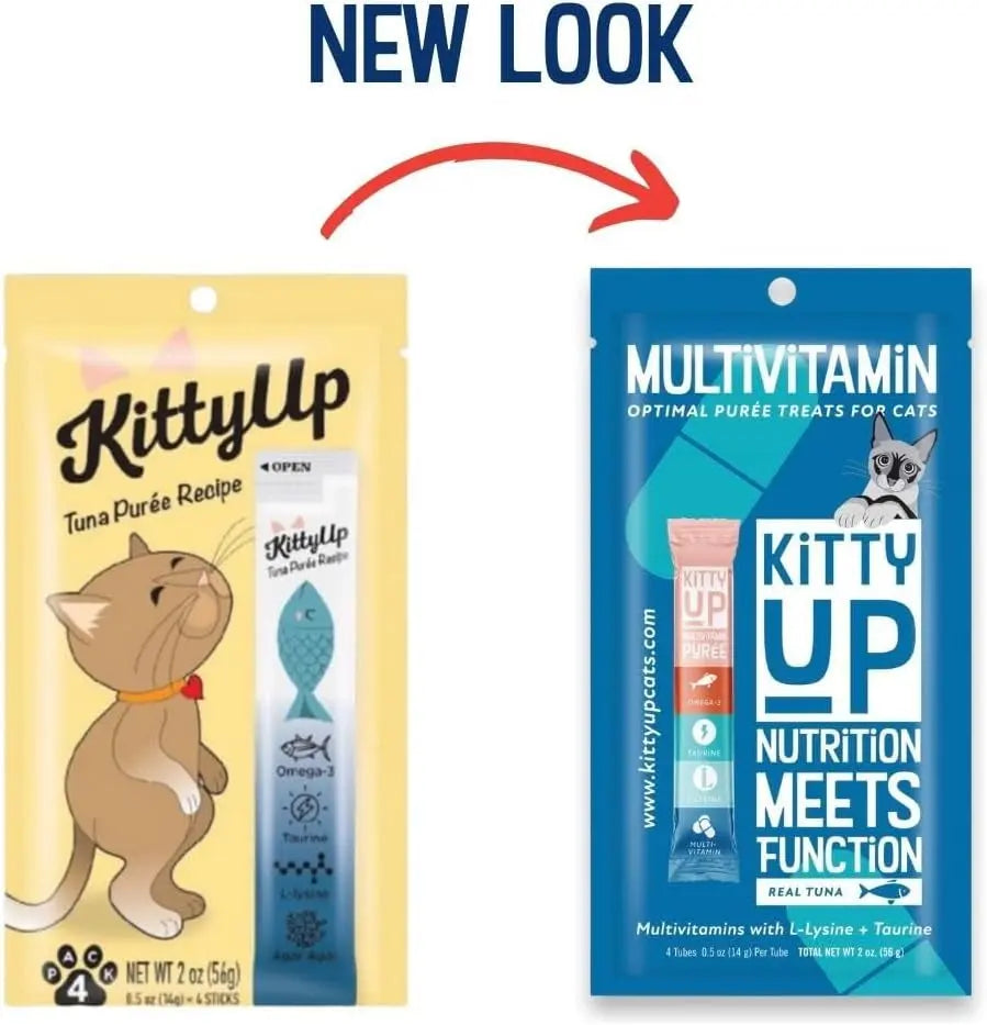 Lickable Cat Treats - Real Tuna Multivitamin Puree with Lysine & Taurine for Indoor Cats | Grain-Free Squeeze Tube (50 Count)