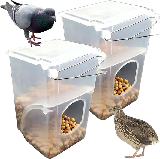 Automatic Bird Feeder for Pigeons, Parrots, Parakeets, Canaries, Cockatiels, and Finches - Cage Accessories and Supplies