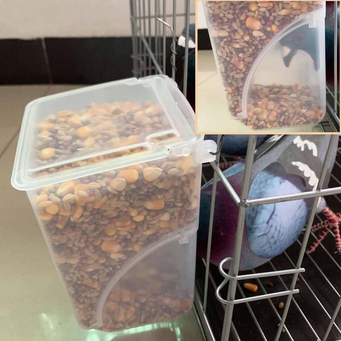 Automatic Bird Feeder for Pigeons, Parrots, Parakeets, Canaries, Cockatiels, and Finches - Cage Accessories and Supplies