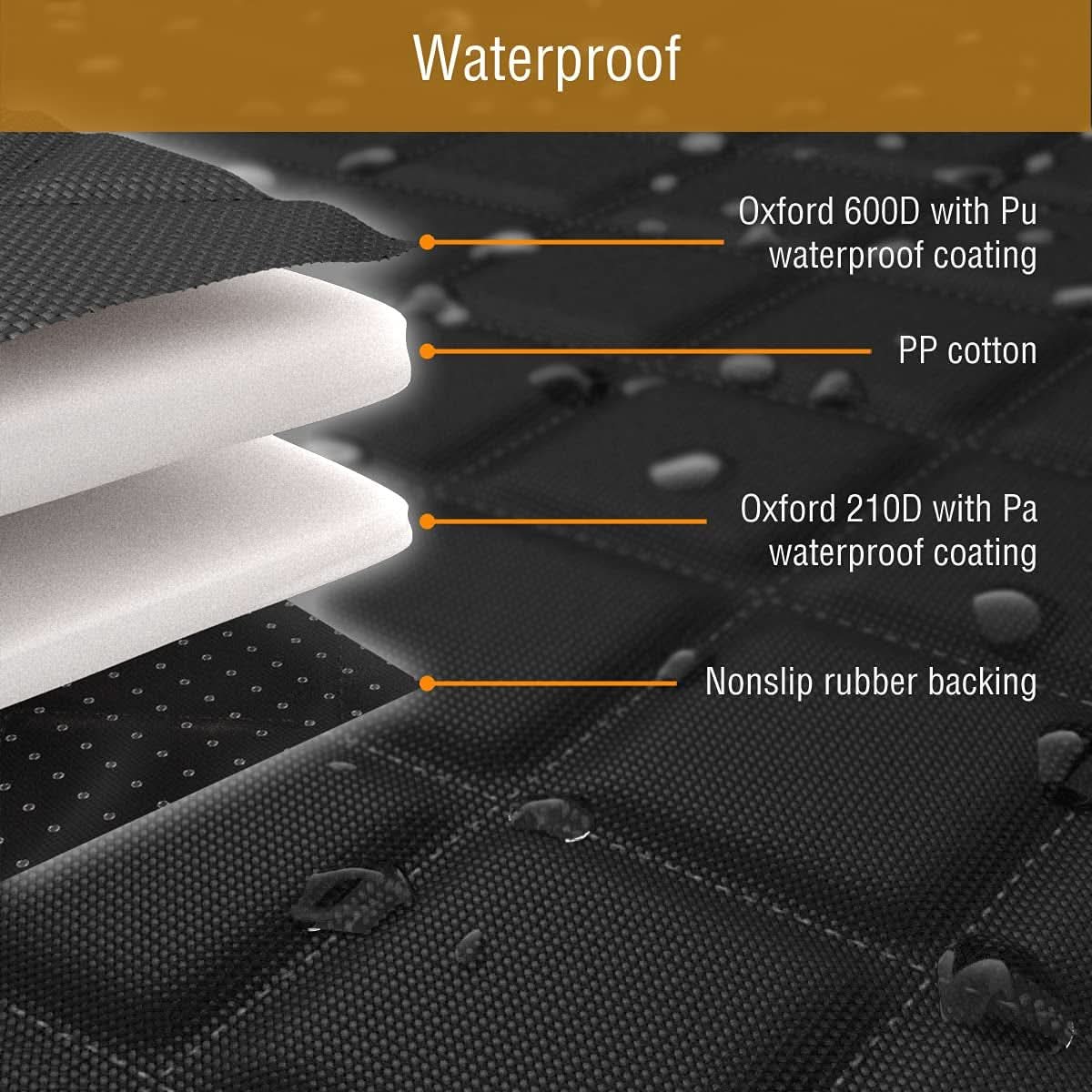 Waterproof Dog Car Seat Cover - Universal Front Seat Protector for SUVs, Trucks, and Sedans - Pet Safety Travel Comfort System in Orange