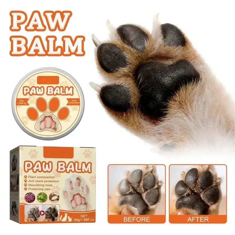 Paw Balm for Dogs and Cats - 50g Moisturizing Cream for Noses and Paws, Lick-Safe Protector for Extreme Weather Conditions