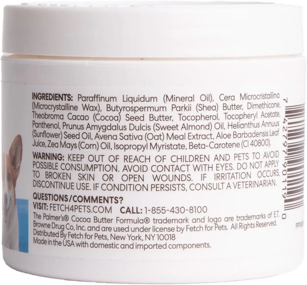 Cocoa Butter Formula Fragrance-Free Paw Pad and Nose Balm for Dogs - Skin Soothing Balm with Vitamin E for Dry Skin and Pads