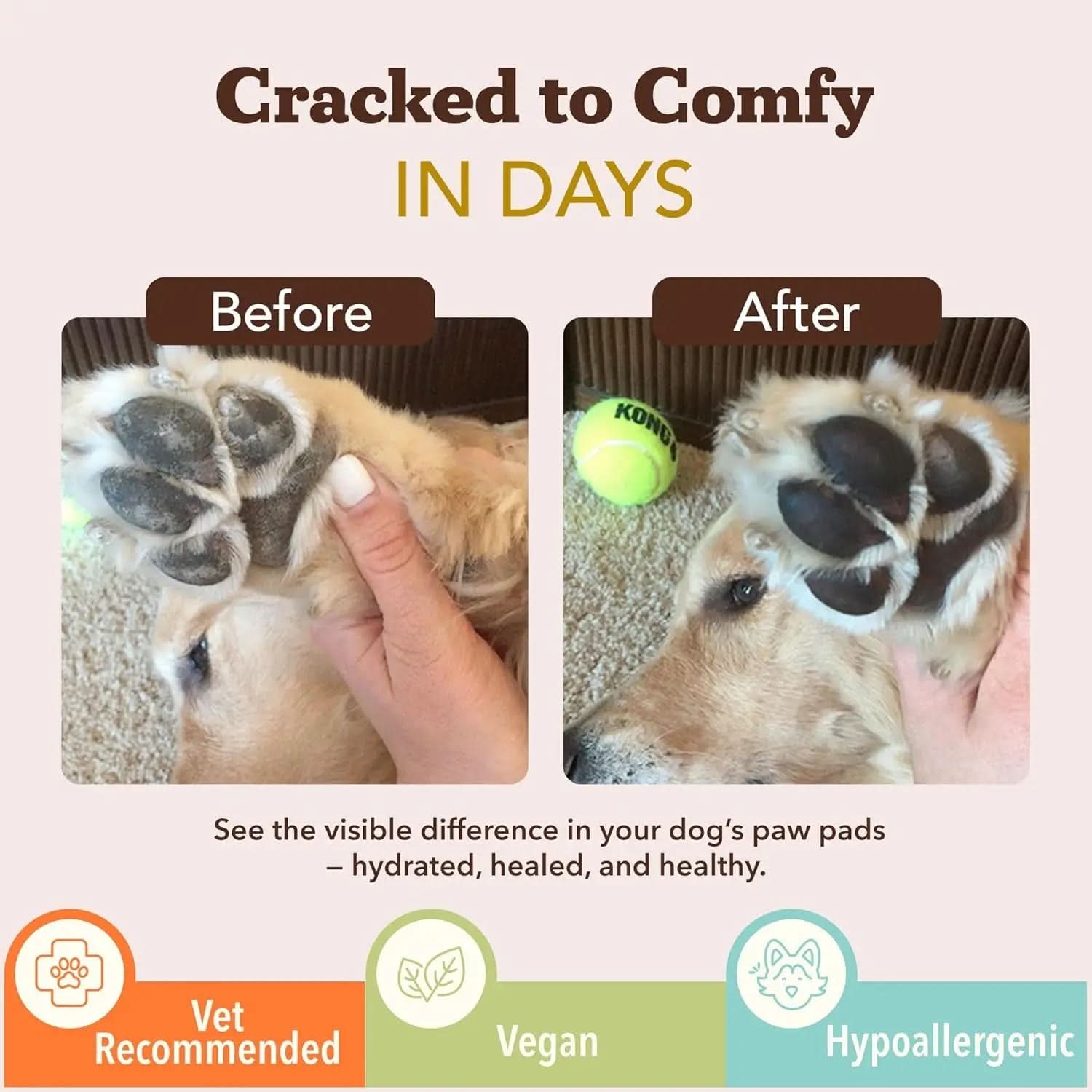 Pawtection Balm - Moisturizing Paw Protector for Dogs, Soothes Dry and Cracked Pads, Shields Against Extreme Weather, Ideal for Allergies and Itching (0.15 Oz Stick)