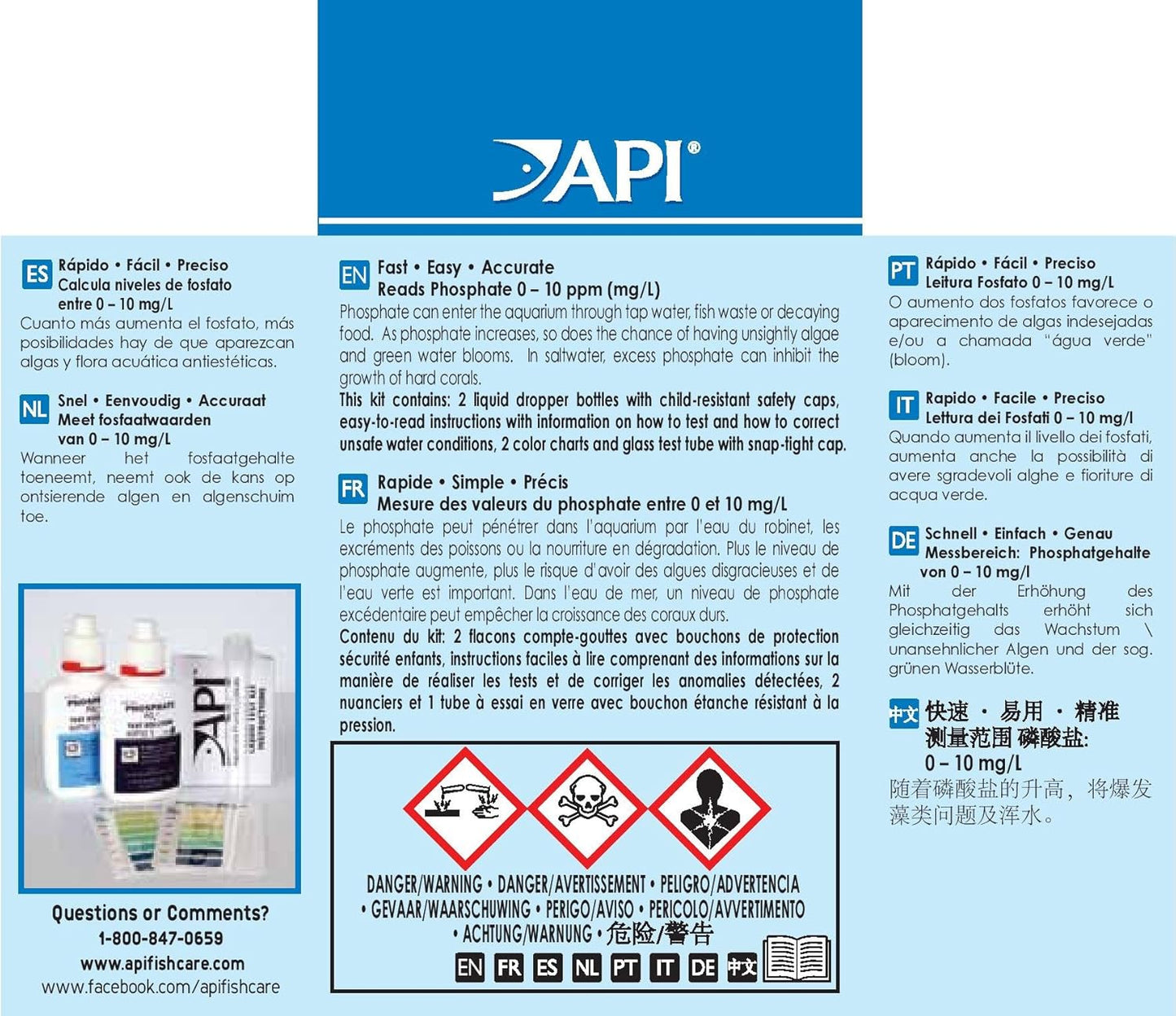 Phosphate Test Kit for Freshwater and Saltwater Aquariums, 64 Ounces
