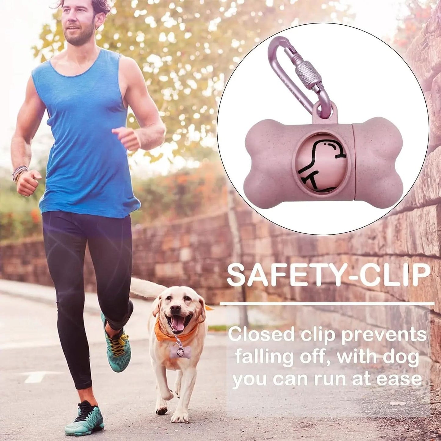 Dog Waste Bag Dispenser with Leak-Proof Scented Bags and Secure Carabiner - Includes 2 Holders and 30 Bags (Pink)