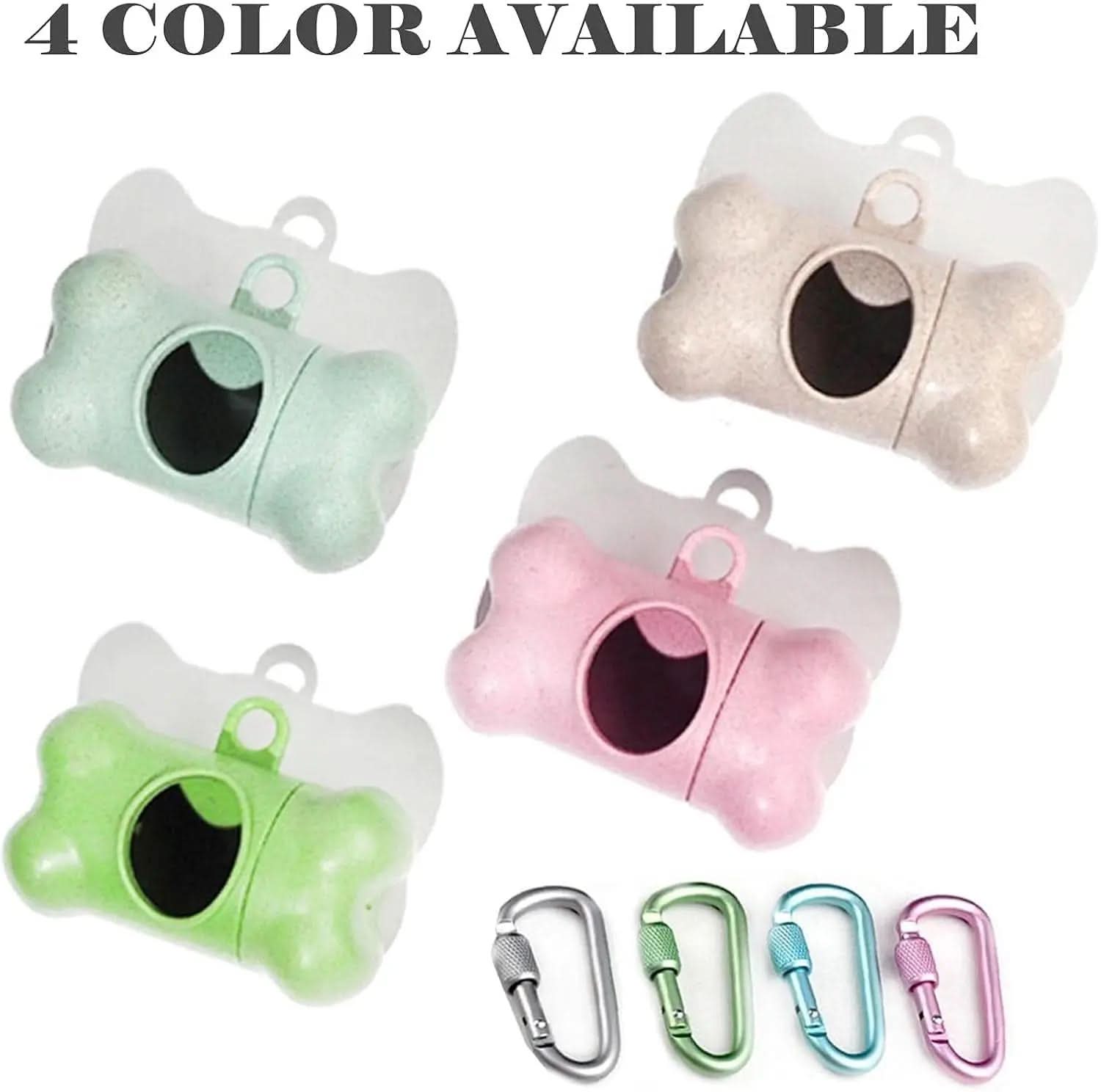 Dog Waste Bag Dispenser with Leak-Proof Scented Bags and Secure Carabiner - Includes 2 Holders and 30 Bags (Pink)
