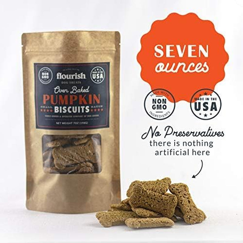 Pets Organic Pumpkin Dog Biscuits - All-Natural Treats, Made in the USA (Small Size)