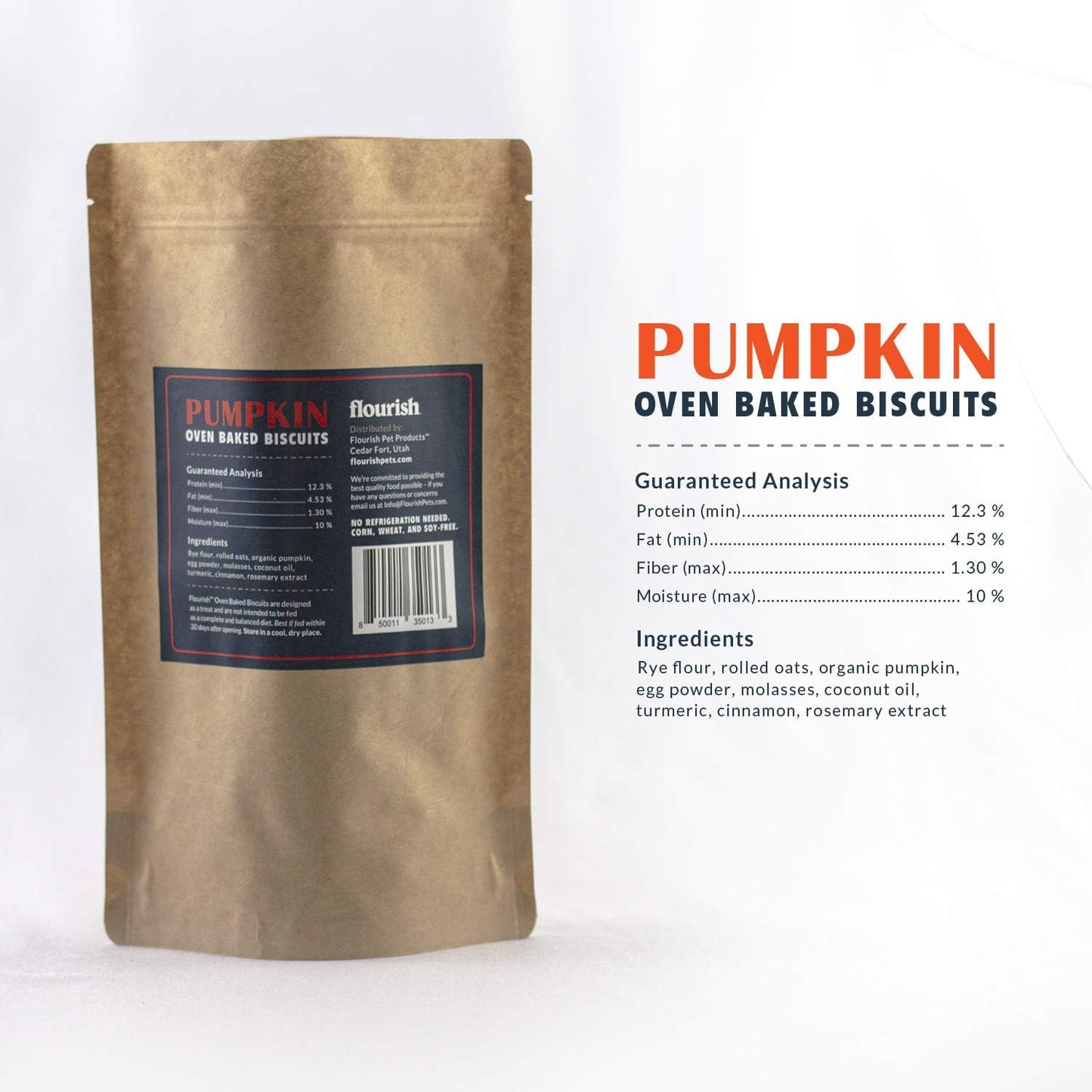 Pets Organic Pumpkin Dog Biscuits - All-Natural Treats, Made in the USA (Small Size)