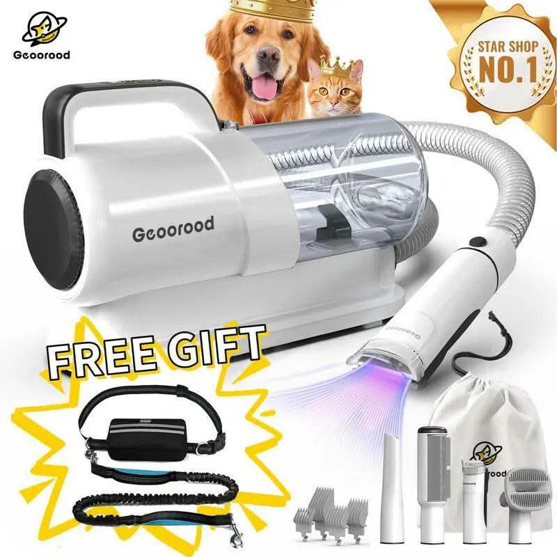 Geoorood Dog Grooming Vacuum Kit with 13000Pa Suction Power & 2.2L Dust Collection for Furry Animal Cleaning #Tiktokshopbacktoschool