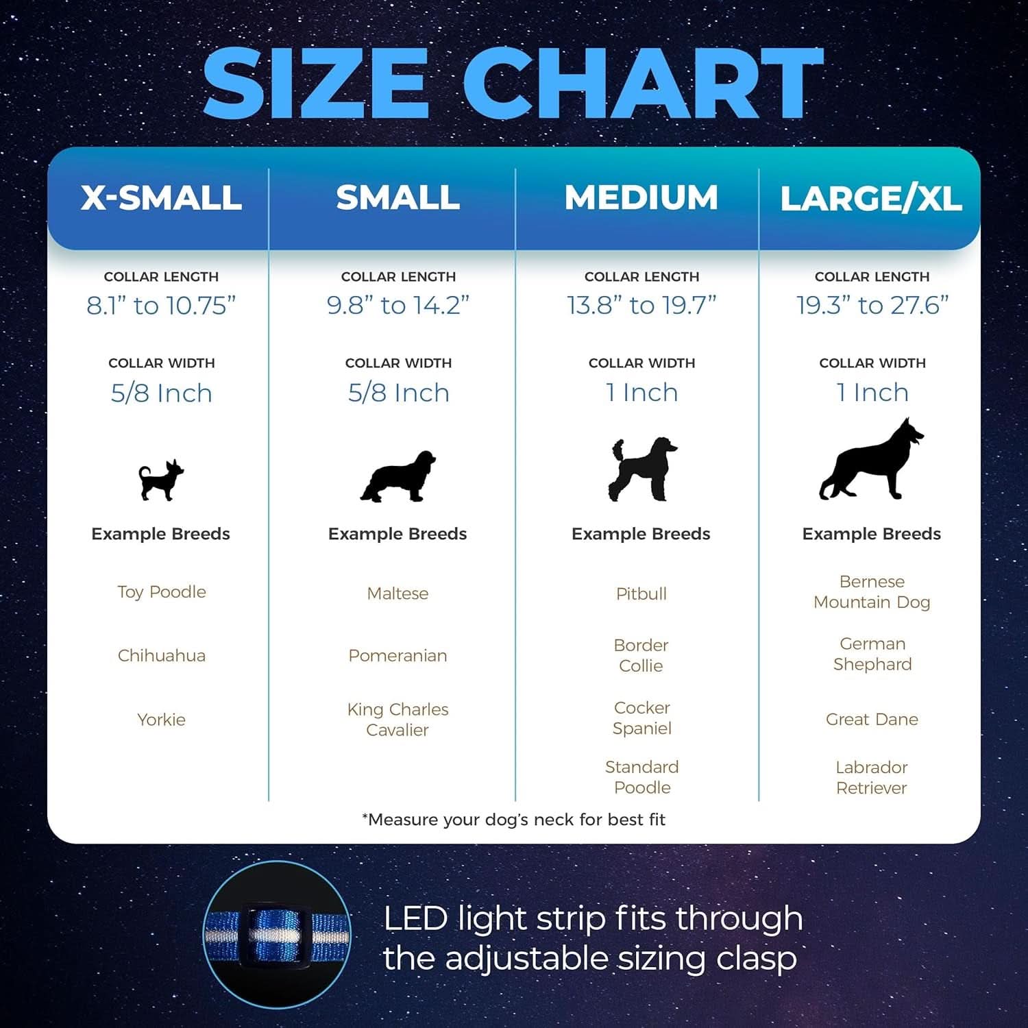 LED Dog Collar - Original USB Rechargeable, Waterproof, 1,000 Feet Visibility - Suitable for Small, Medium, and Large Dogs - US Brand