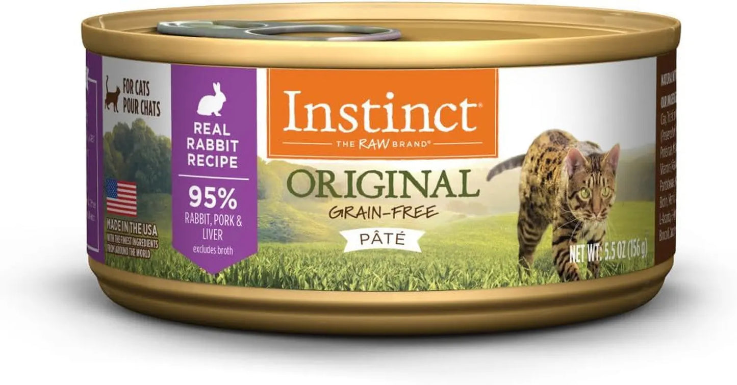 Original Grain-Free Real Rabbit Recipe Natural Wet Cat Food, 5.5 oz Cans (Case of 12)