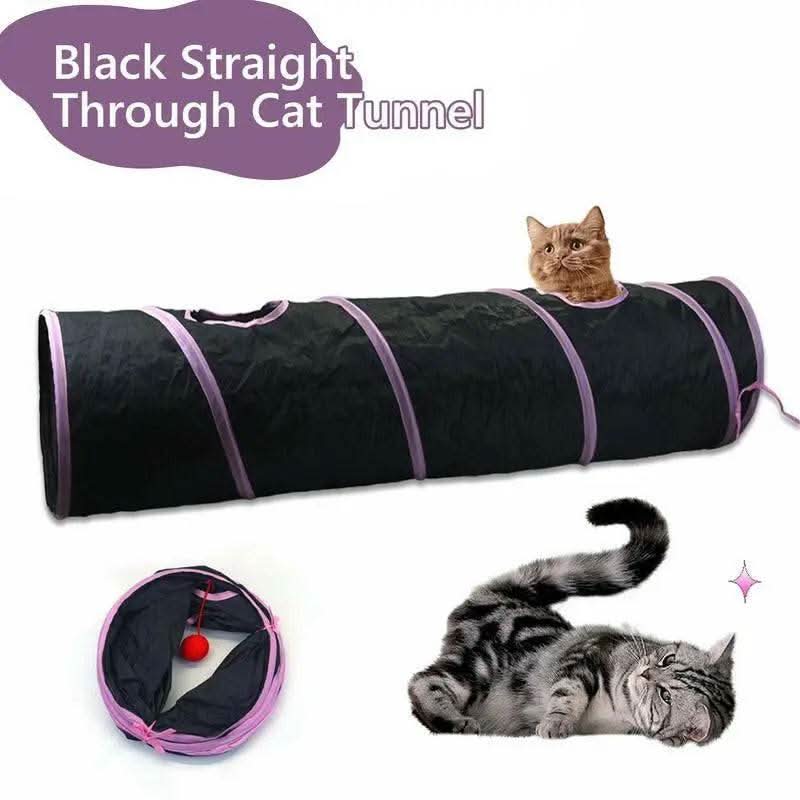 Cat Toys 21Pcs Kitten Toy Set Tunnel Interactive Black Straight through Cat Toy Set with Fluffy Mouse for Cats