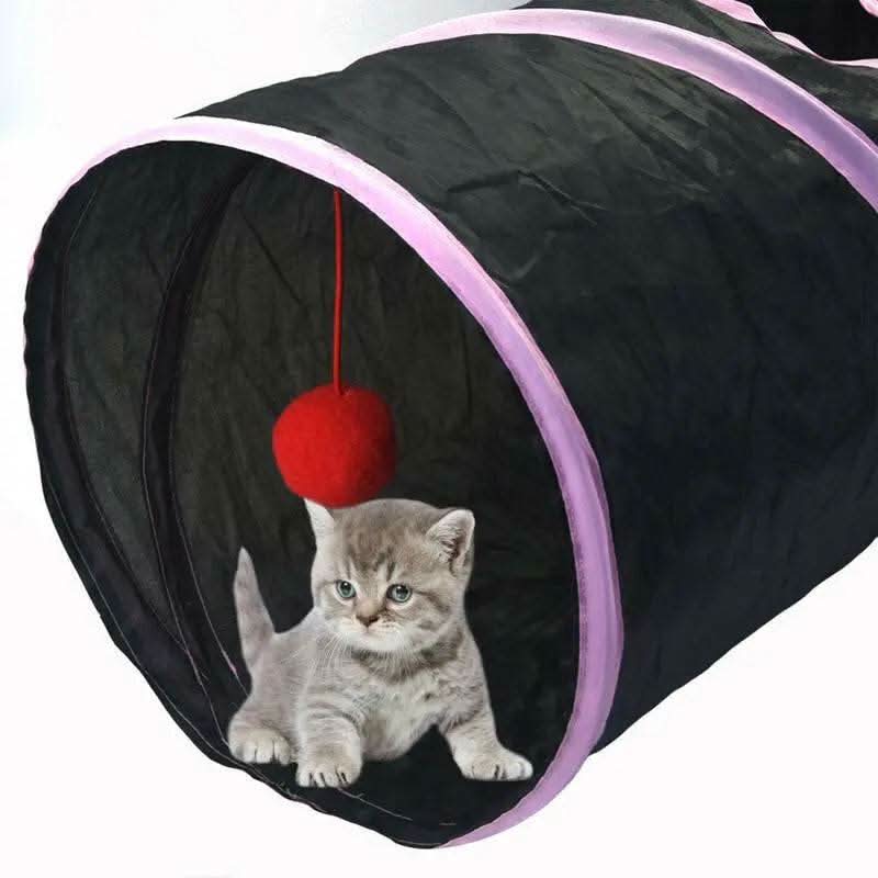 Cat Toys 21Pcs Kitten Toy Set Tunnel Interactive Black Straight through Cat Toy Set with Fluffy Mouse for Cats
