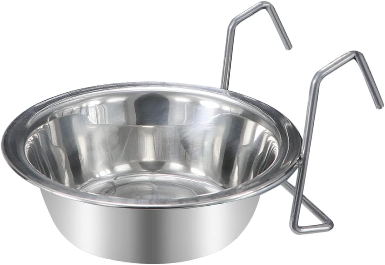 Stainless Steel Hanging Pet Bowl for Birds, Parrots, and Small Dogs and Cats (Size S)