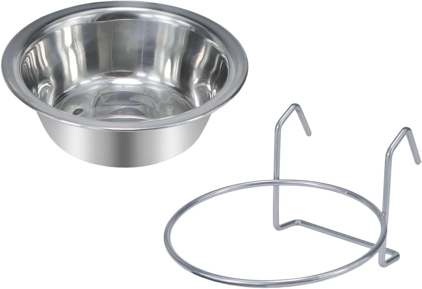 Stainless Steel Hanging Pet Bowl for Birds, Parrots, and Small Dogs and Cats (Size S)