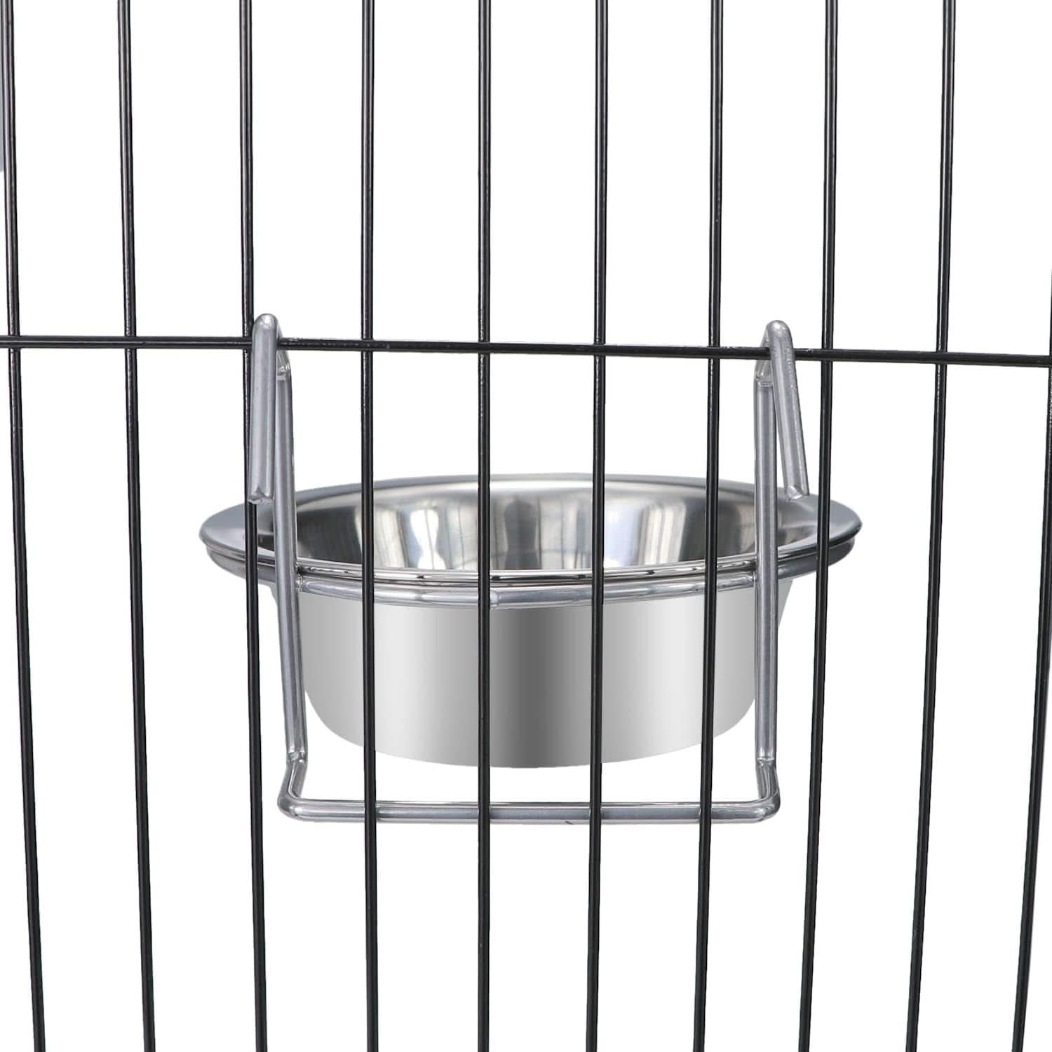 Stainless Steel Hanging Pet Bowl for Birds, Parrots, and Small Dogs and Cats (Size S)