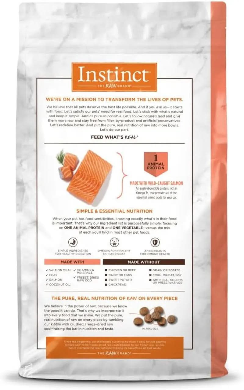 Limited Ingredient Diet Natural Dry Cat Food, Grain-Free Formula with Real Salmon, 4.5 lb Bag