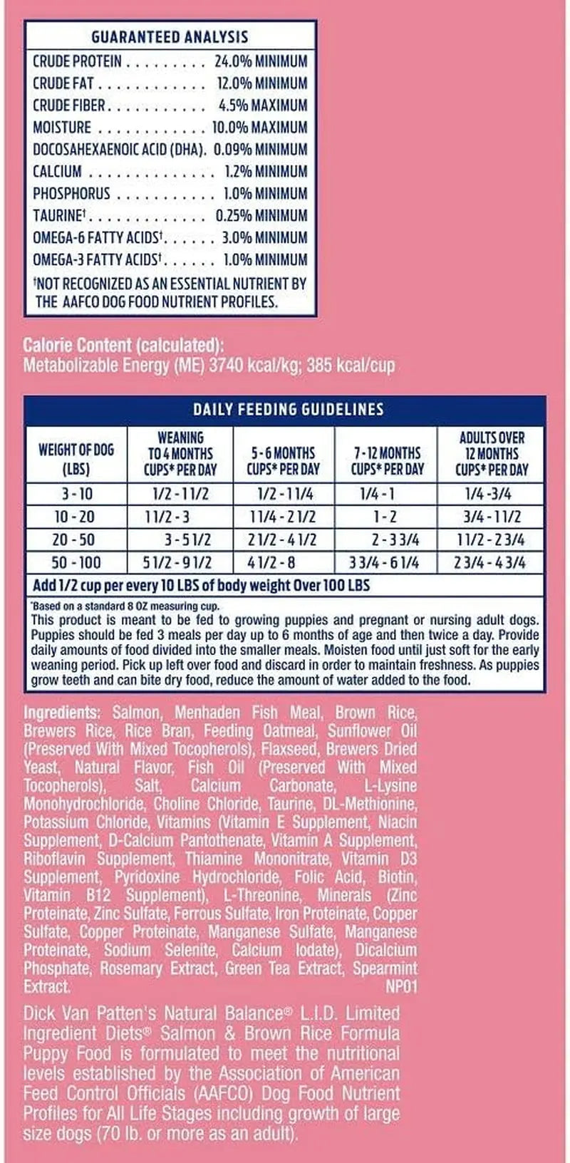 Limited Ingredient Puppy Dry Dog Food with Healthy Grains, Salmon and Brown Rice Recipe, 24 lb.