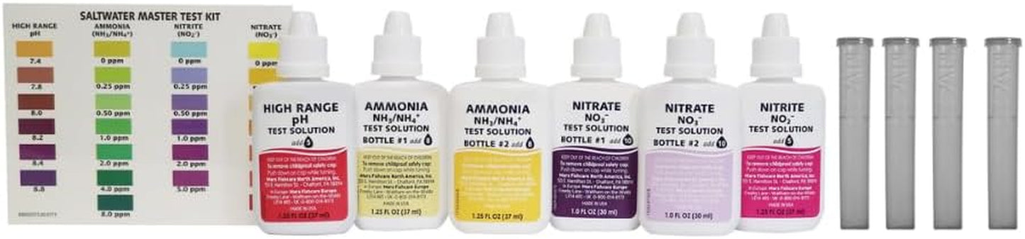 Saltwater Master Test Kit - Comprehensive 550-Test Water Quality Analysis for Saltwater Aquariums