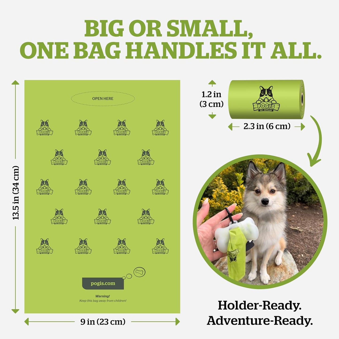 Pogi's Premium Leak-Proof Dog Waste Bags - Extra Thick with Fresh Scent (10 Rolls, 150 Count)
