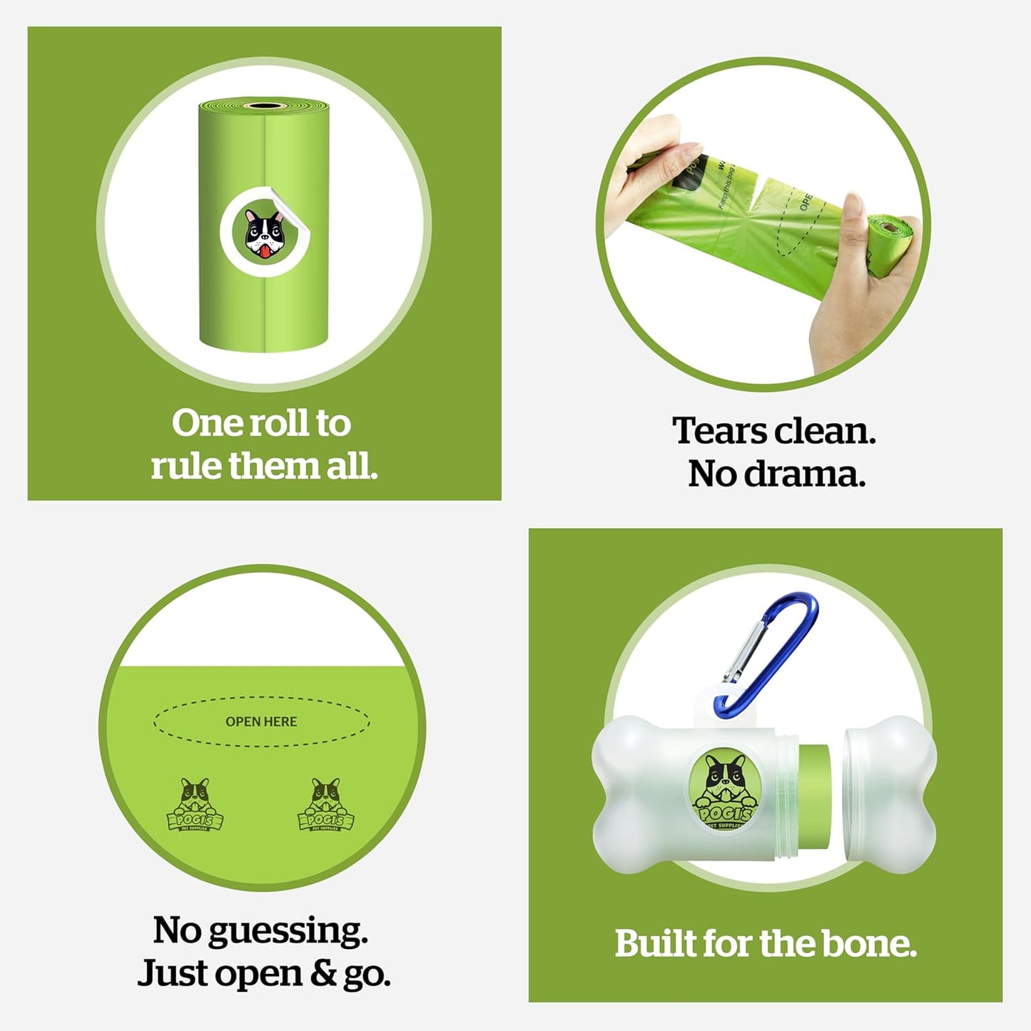 Pogi's Premium Leak-Proof Dog Waste Bags - Extra Thick with Fresh Scent (10 Rolls, 150 Count)