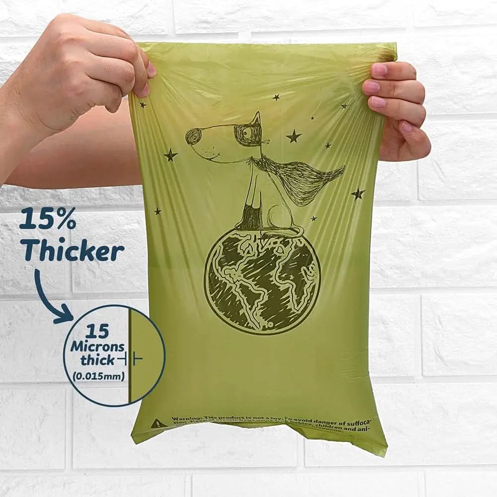 Biodegradable Dog Waste Bags - 360 Count, Extra Thick and Strong Eco-Friendly Refill Rolls with Dispenser