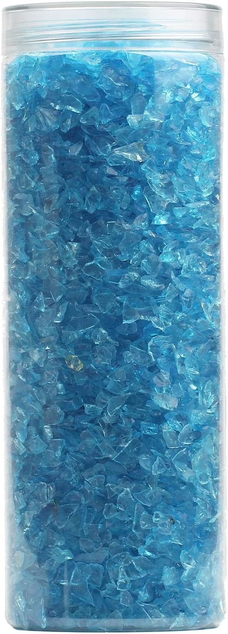 Crushed Glass for Crafting and Resin Art - Sea Blue, 1.5 lbs