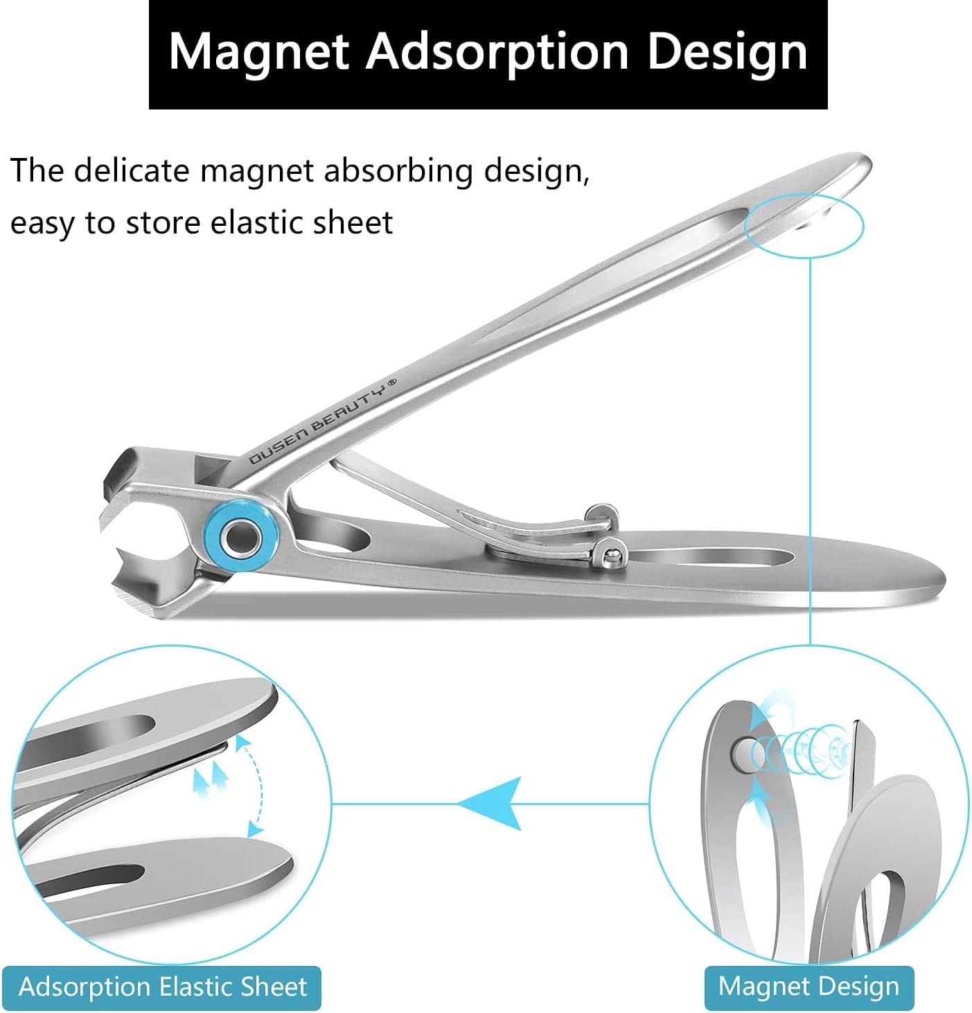 Professional Nail Clipper Set for Thick Nails - Extra Wide Jaw Stainless Steel Fingernail and Toenail Cutters with Nail File - Ideal for Seniors, Adults, Men, and Women