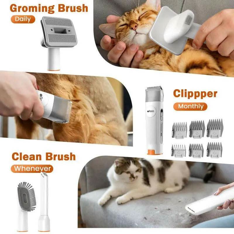 【Limitedtimeflashsale】Afloia Dog Grooming Kit, Pet Grooming Vacuum & Dog Clippers & Dog Brush for Shedding with Vacuum Grooming Tools, Low Noise Dog Vacuum Hair Remover Pet Grooming Supplies