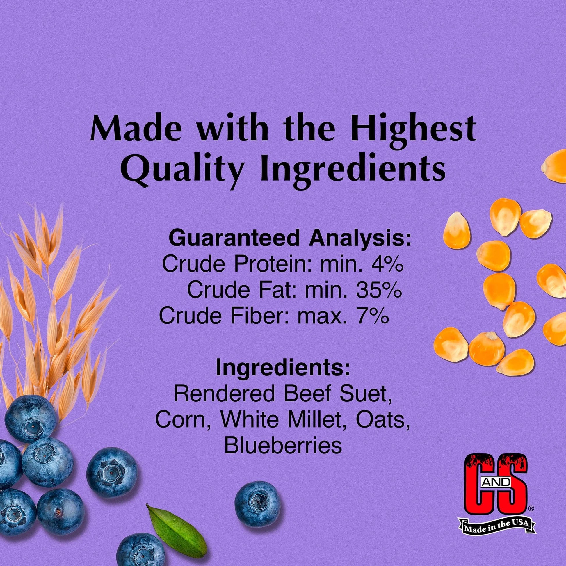 C&S Berry Suet Treat 11.75 Ounces 8 Pack