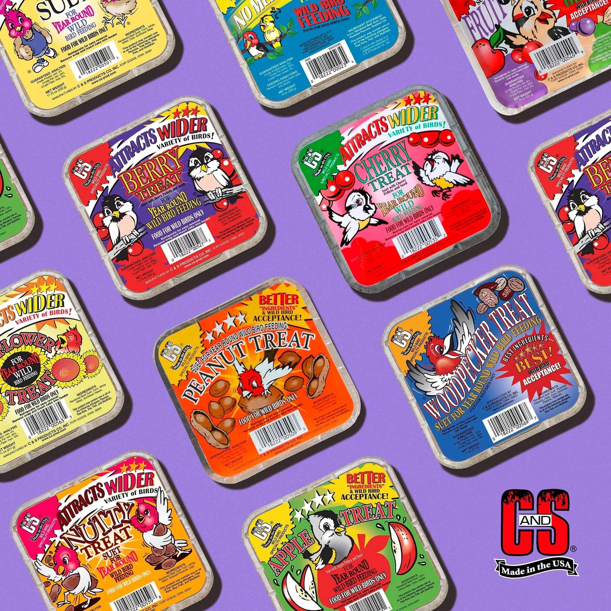 C&S Berry Suet Treat 11.75 Ounces 8 Pack