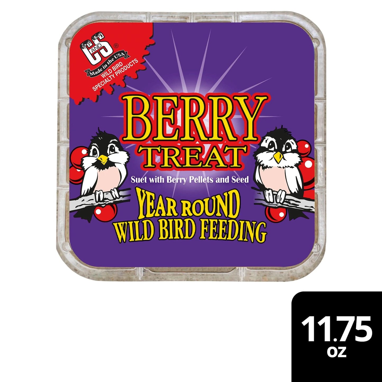 C&S Berry Suet Treat 11.75 Ounces 8 Pack