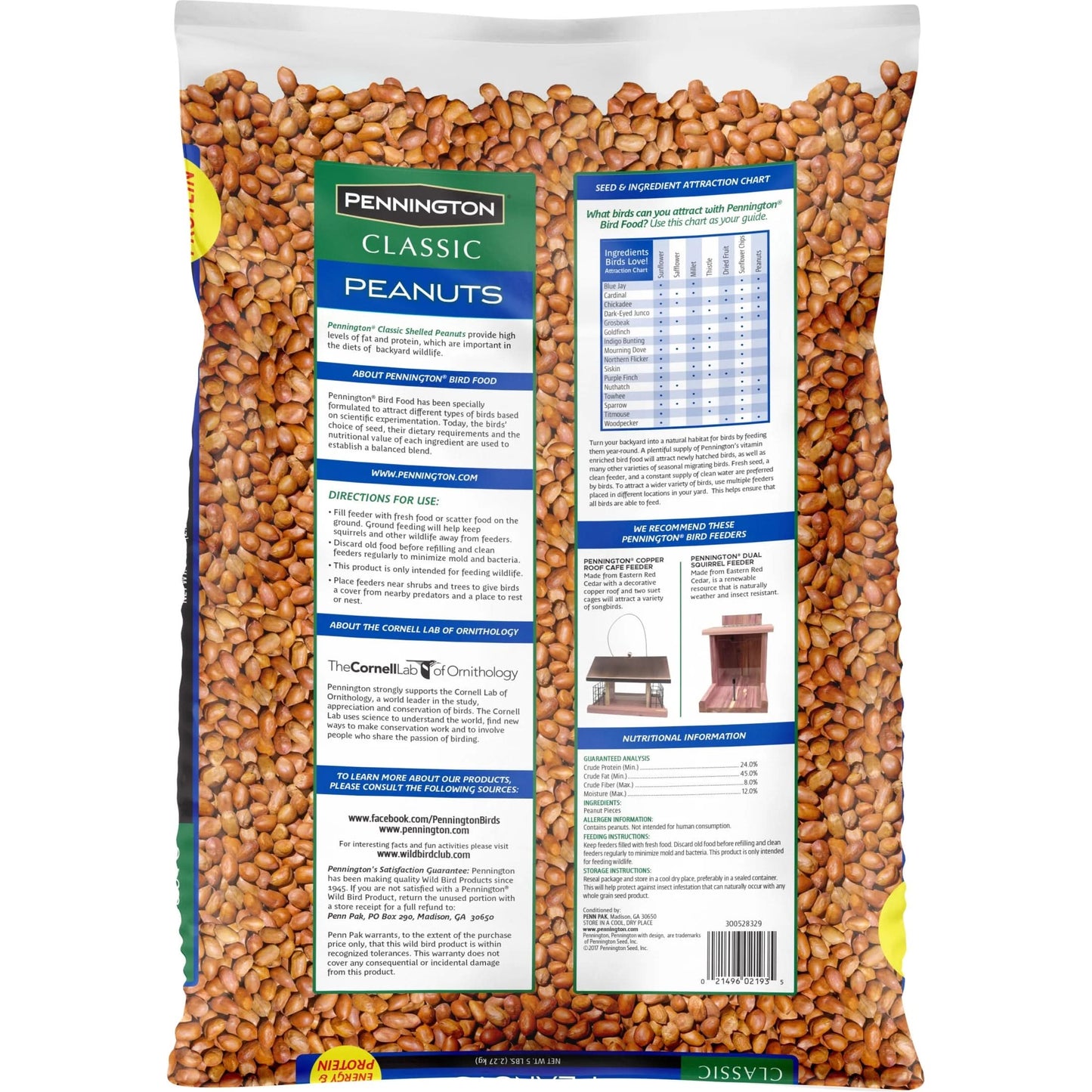 Shelled Peanuts Wildlife and Wild Bird Food, 5 Lb. Bag, 1 Pack, Dry