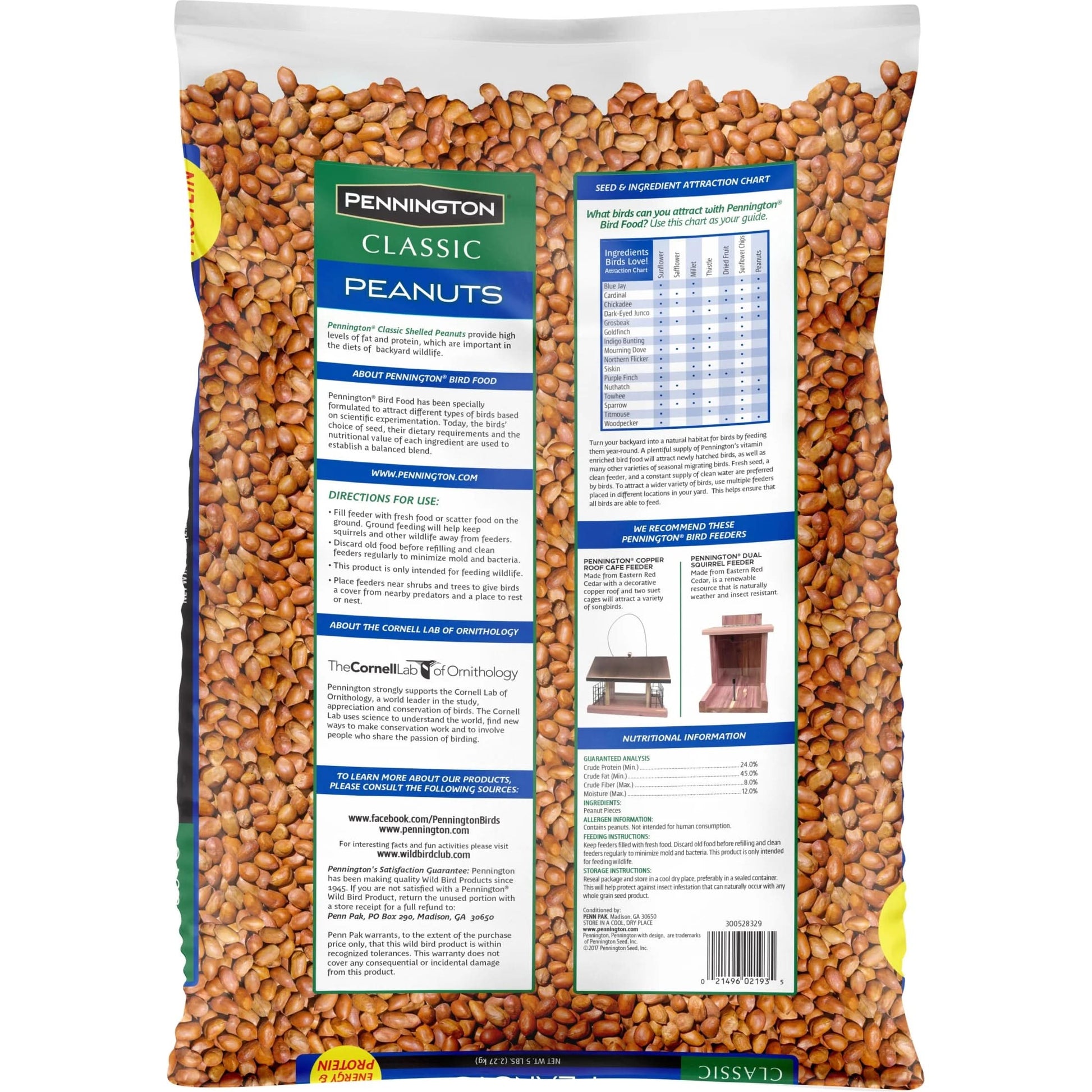 Shelled Peanuts Wildlife and Wild Bird Food, 5 Lb. Bag, 1 Pack, Dry