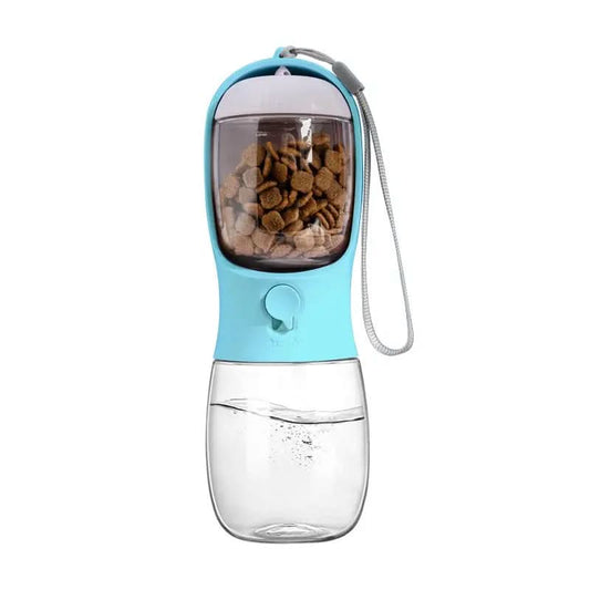 2 in 1 300Ml Portable Food Grade Material Dog Cat Travel Pet Water Cup Bottle with Food Dispenser